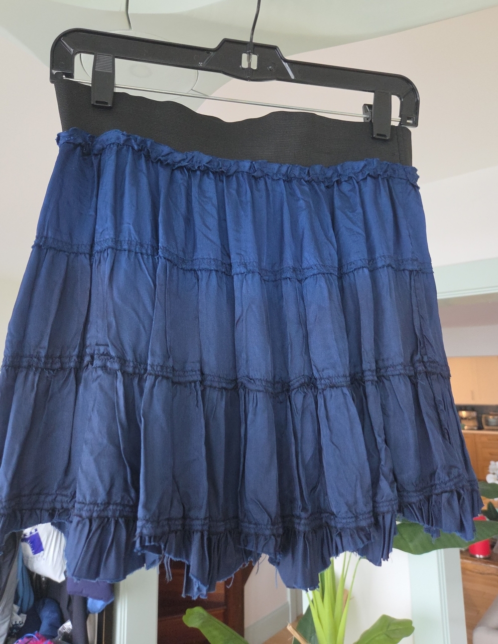 Free People Navy Tiered Mini Skirt